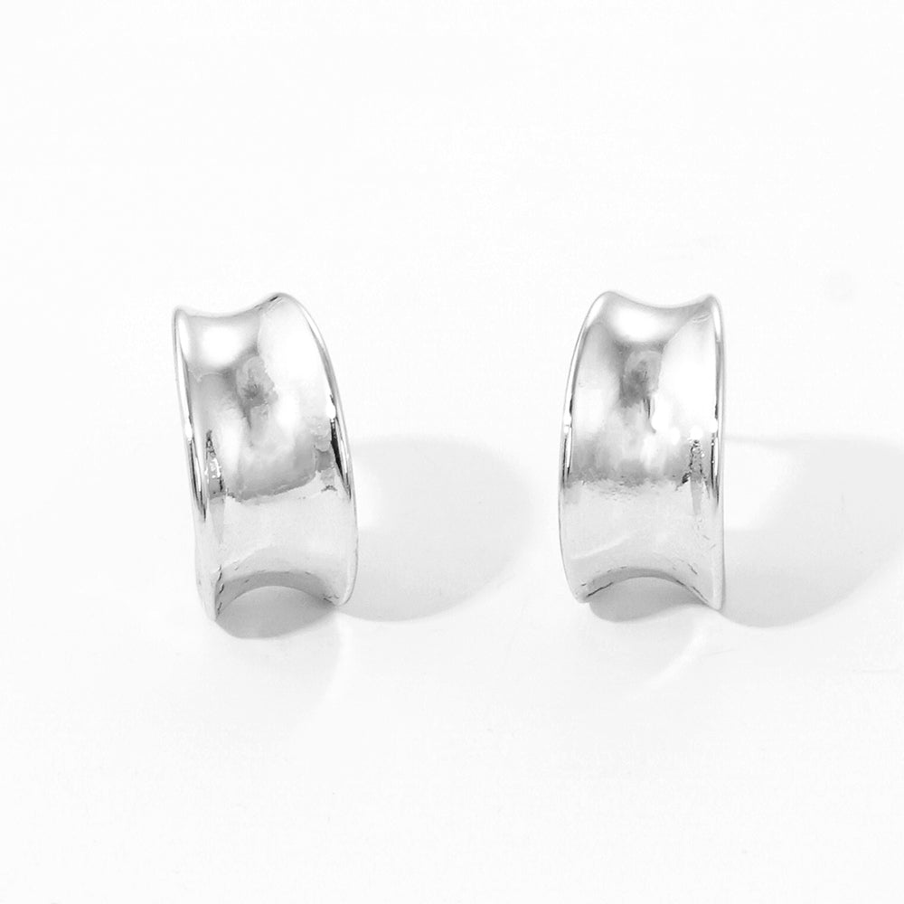 iLLASPARKZ White Gold Dipped Swirl Metal Hoop Earrings