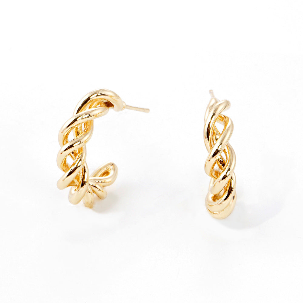 iLLASPARKZ Gold Dipped Braided Metal Hoop Earrings