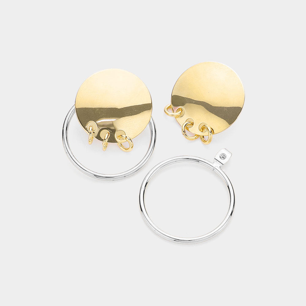 iLLASPARKZ Triple Ring Linked Metal Disc Metal Hoop Earrings
