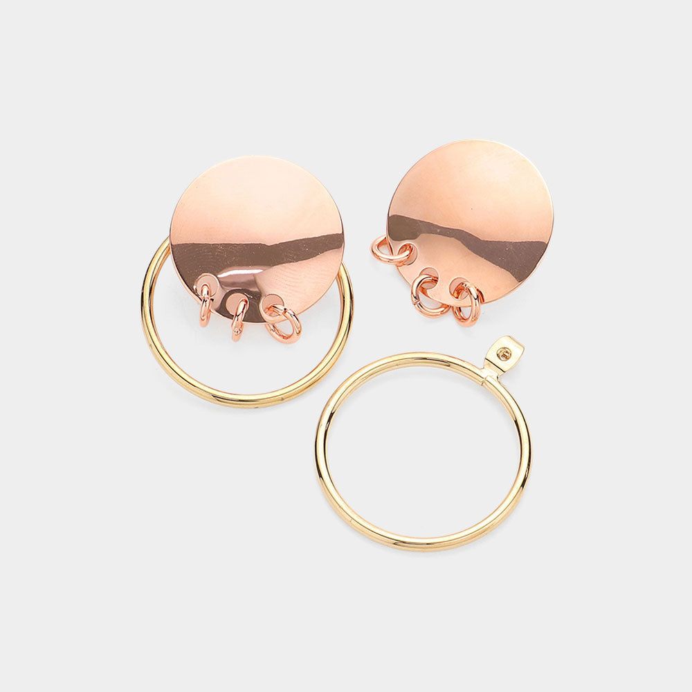 iLLASPARKZ Triple Ring Linked Metal Disc Metal Hoop Earrings