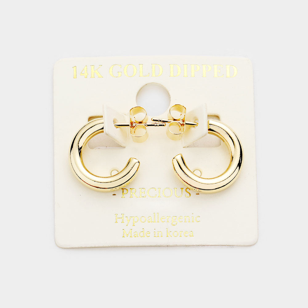iLLASPARKZ 14K Gold Dipped 0.5 Inch Hypoallergenic Hoop Earrings