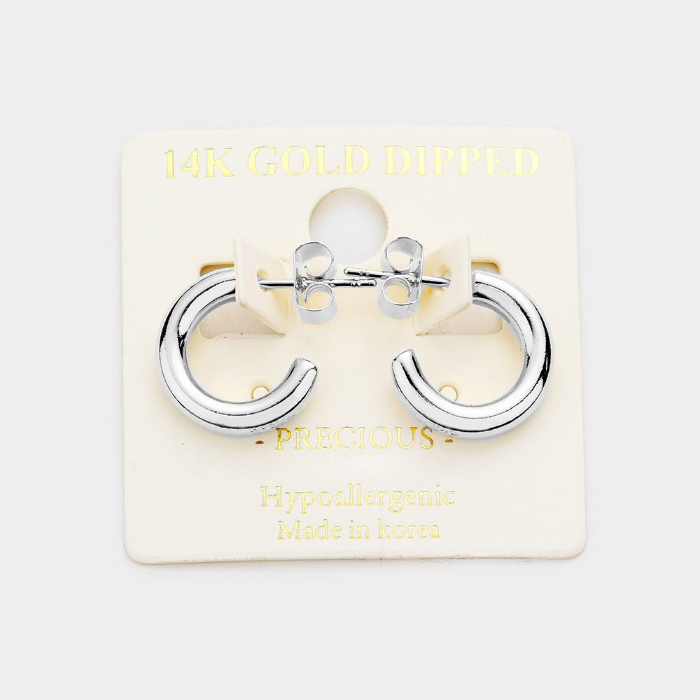iLLASPARKZ 14K Gold Dipped 0.5 Inch Hypoallergenic Hoop Earrings