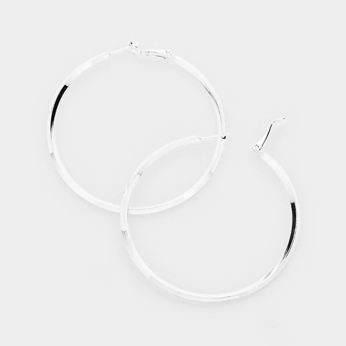 iLLASPARKZ 14K White Gold Metal Hoop Earrings