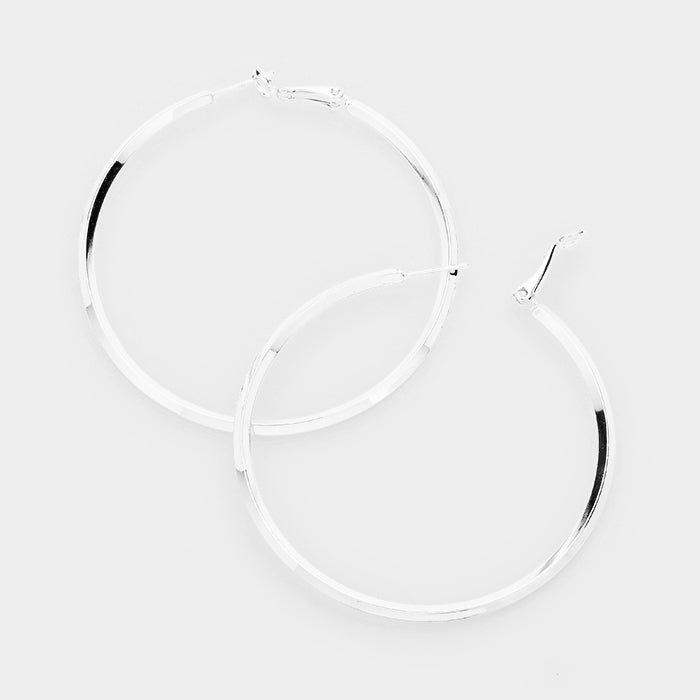 iLLASPARKZ 14K White Gold Metal Hoop Earrings