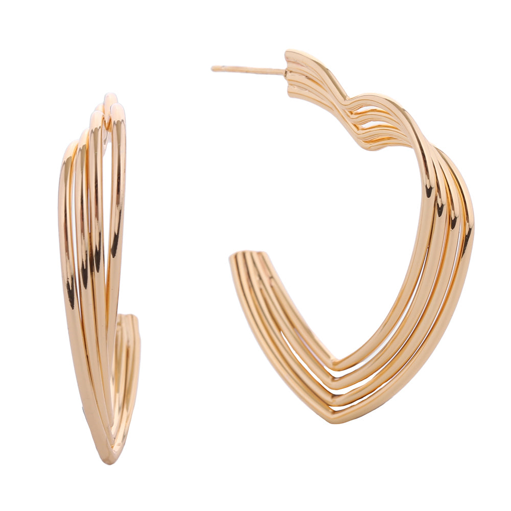 iLLASPARKZ 14K Gold Dipped Heart Hoop Earrings