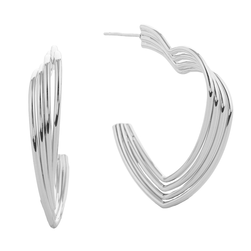 iLLASPARKZ White Gold Dipped Heart Hoop Earrings