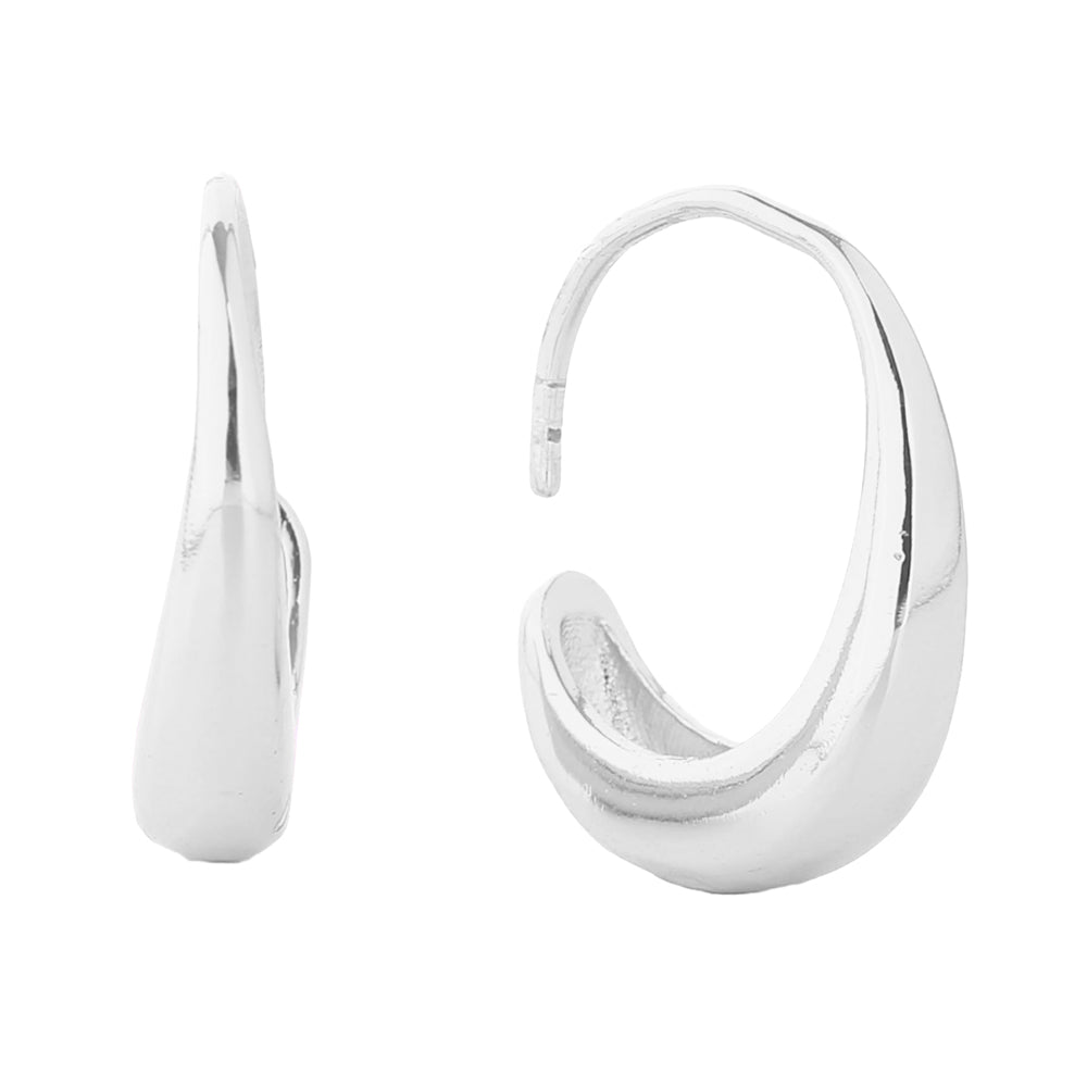 iLLASPARKZ White Gold Dipped Wiry Open Hoop Earrings