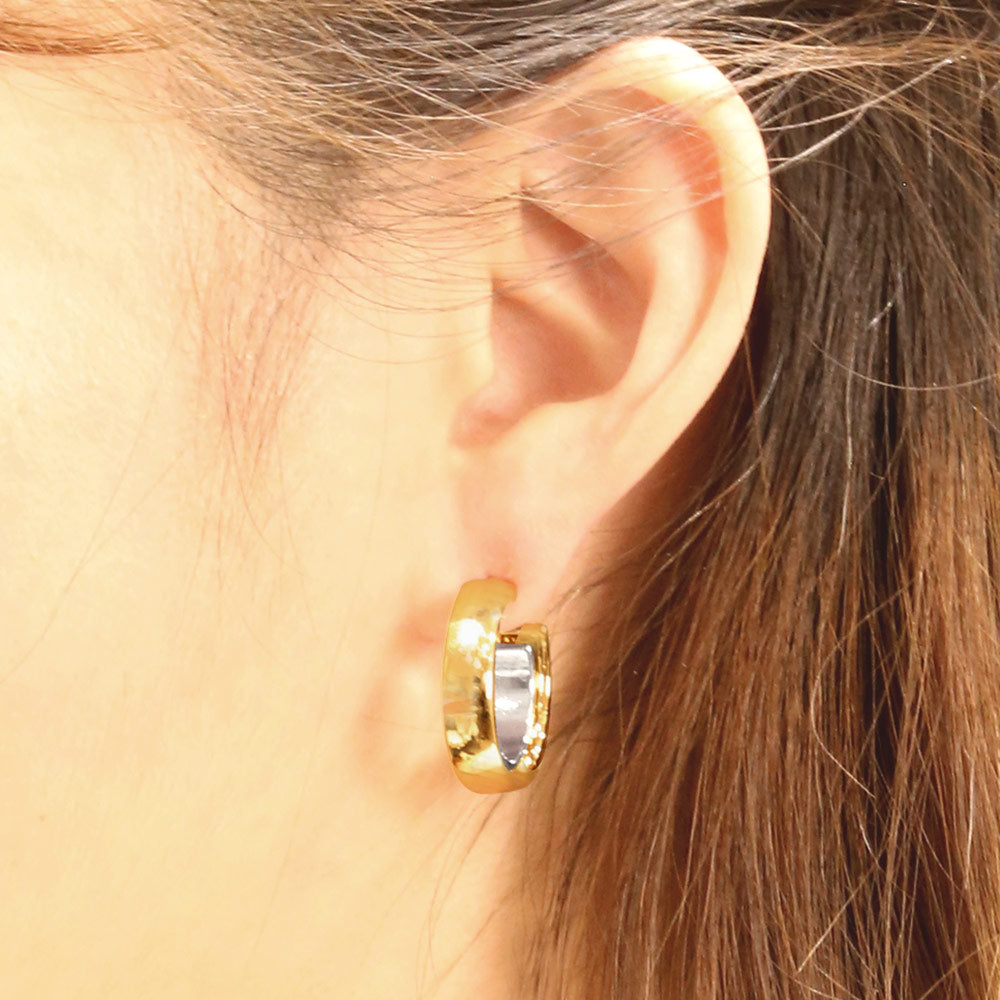 iLLASPARKZ 14K Gold Dipped Ripple Hoop Earrings