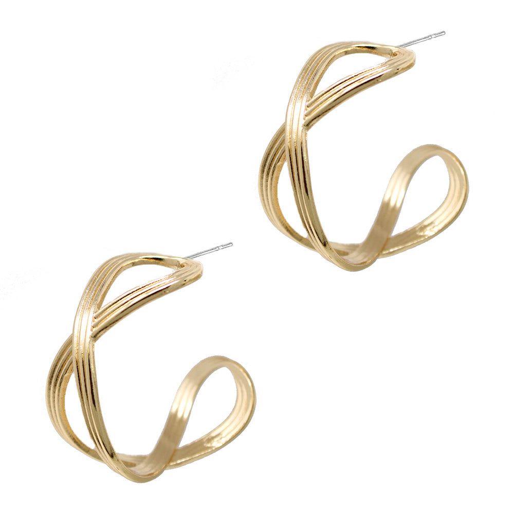 iLLASPARKZ Textured Metal Hoop Earrings