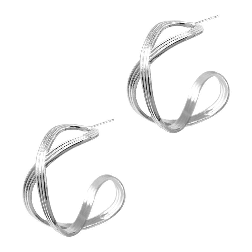 iLLASPARKZ Textured Metal Hoop Earrings