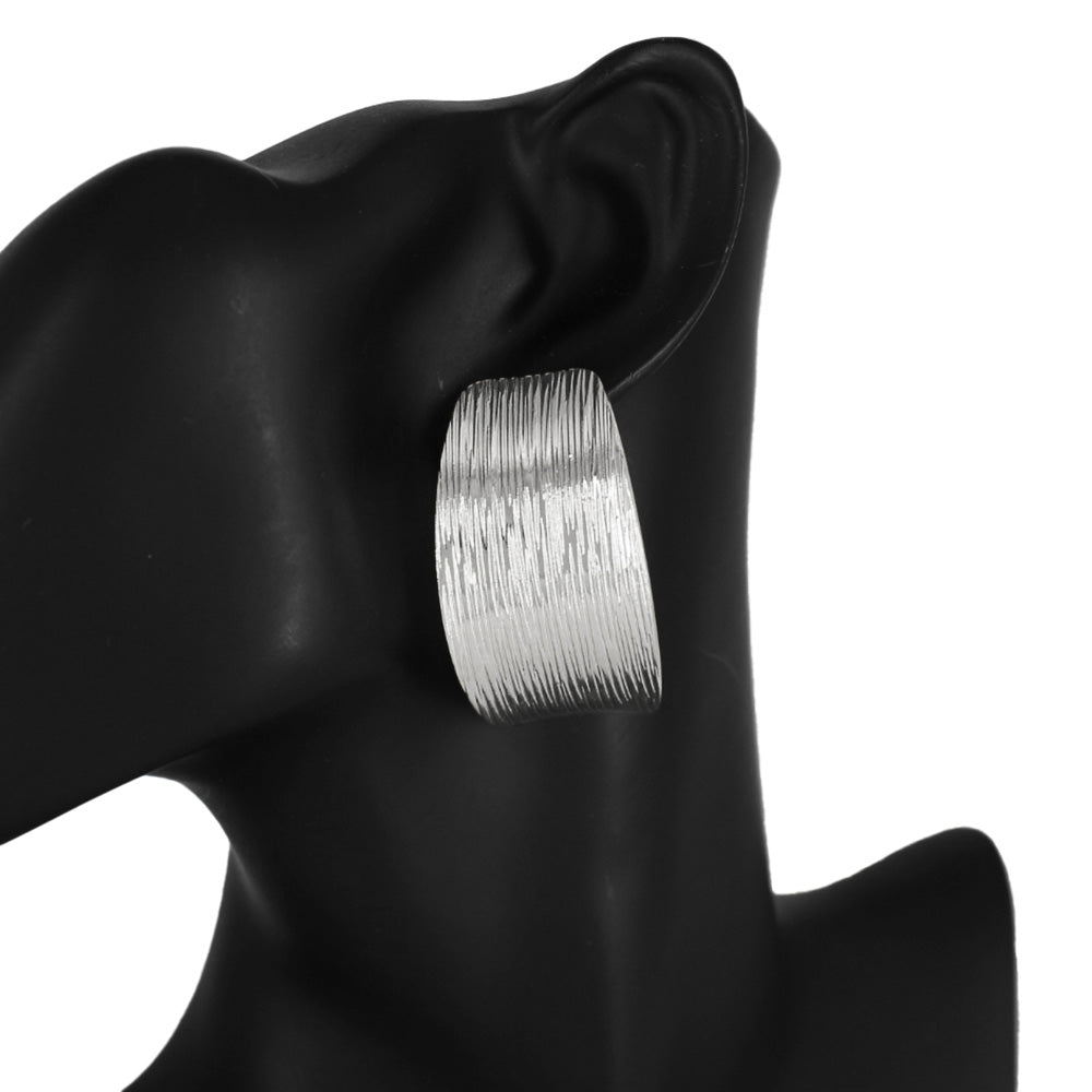 iLLASPARKZ Textured Metal Hoop Earrings