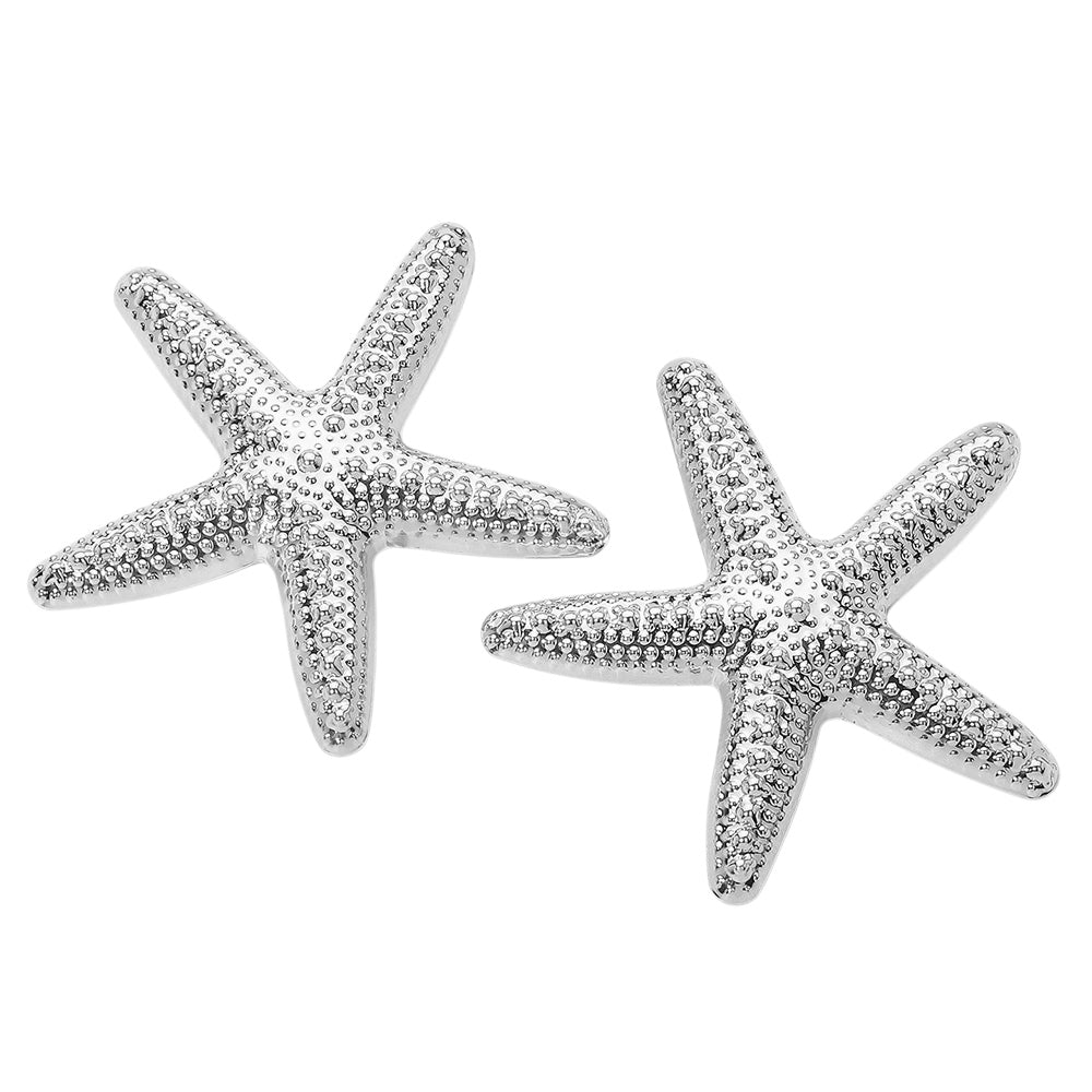 iLLASPARKZ Bold Textured Metal Starfish Earrings