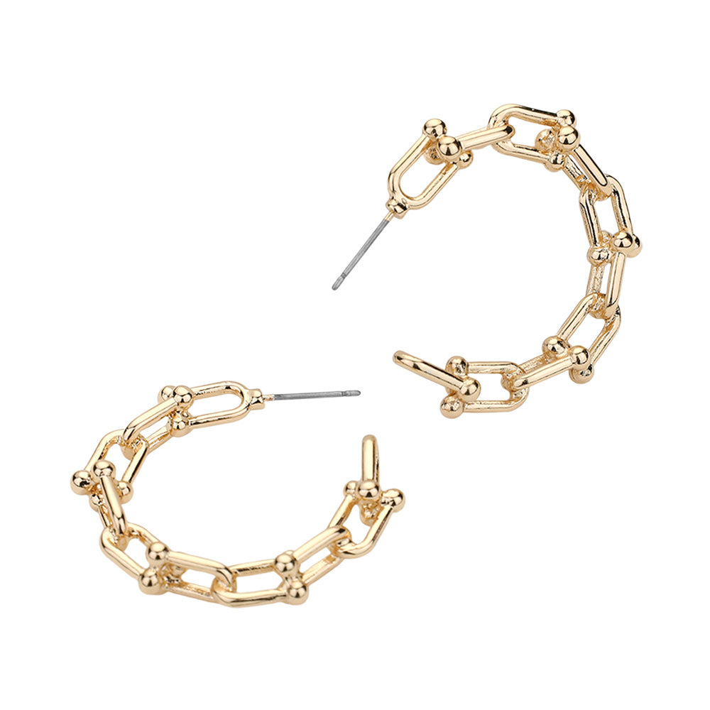 iLLASPARKZ Hardware Link Hoop Earrings