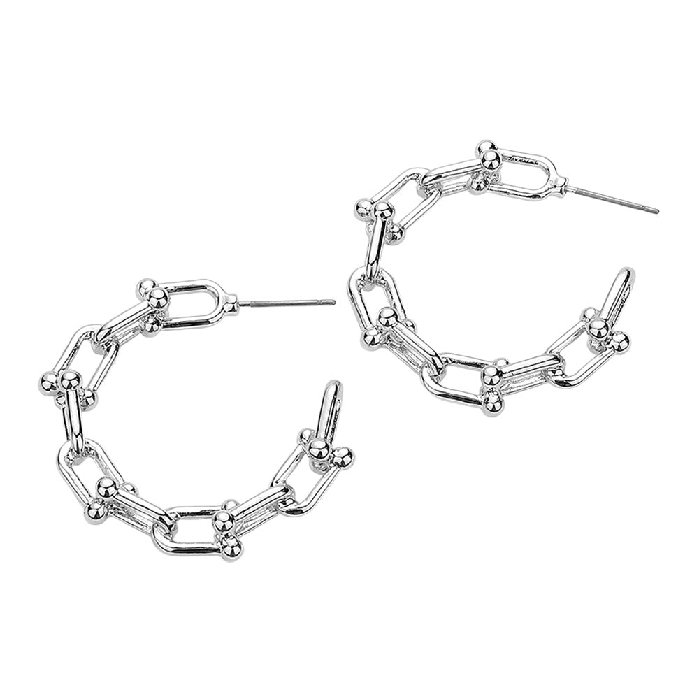 iLLASPARKZ Hardware Link Hoop Earrings