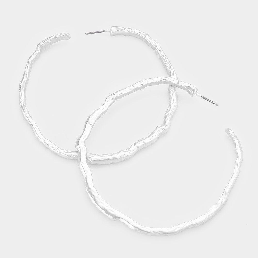 iLLASPARKZ Textured Irregular Metal Hoop Earrings