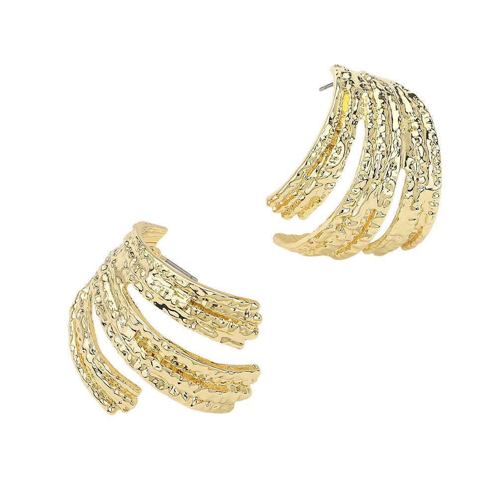 iLLASPARKZ Textured Metal Split Hoop Earrings