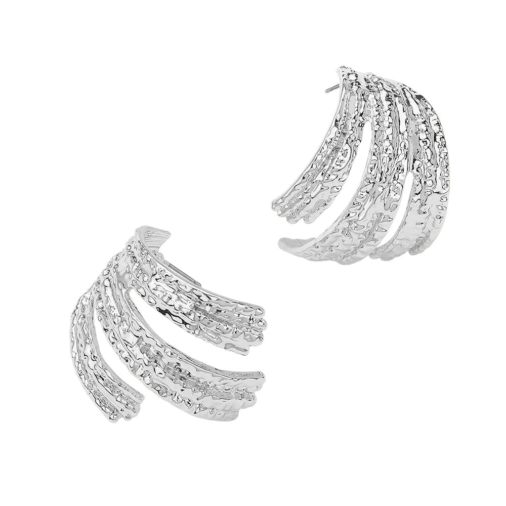 iLLASPARKZ Textured Metal Split Hoop Earrings