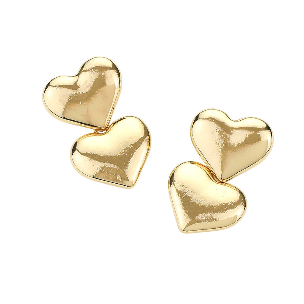 iLLASPARKZ Double Metal Heart Earrings
