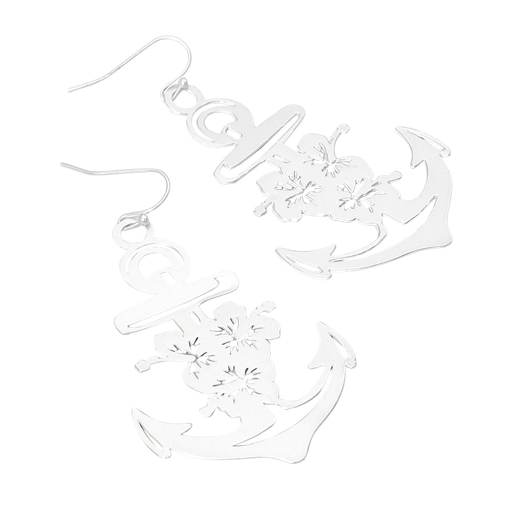 iLLASPARKZ Brass Metal Cutout Anchor Dangle Earrings
