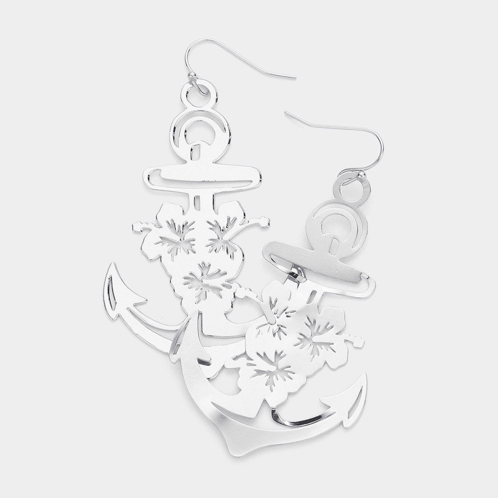 iLLASPARKZ Brass Metal Cut Out Anchor Dangle Earrings