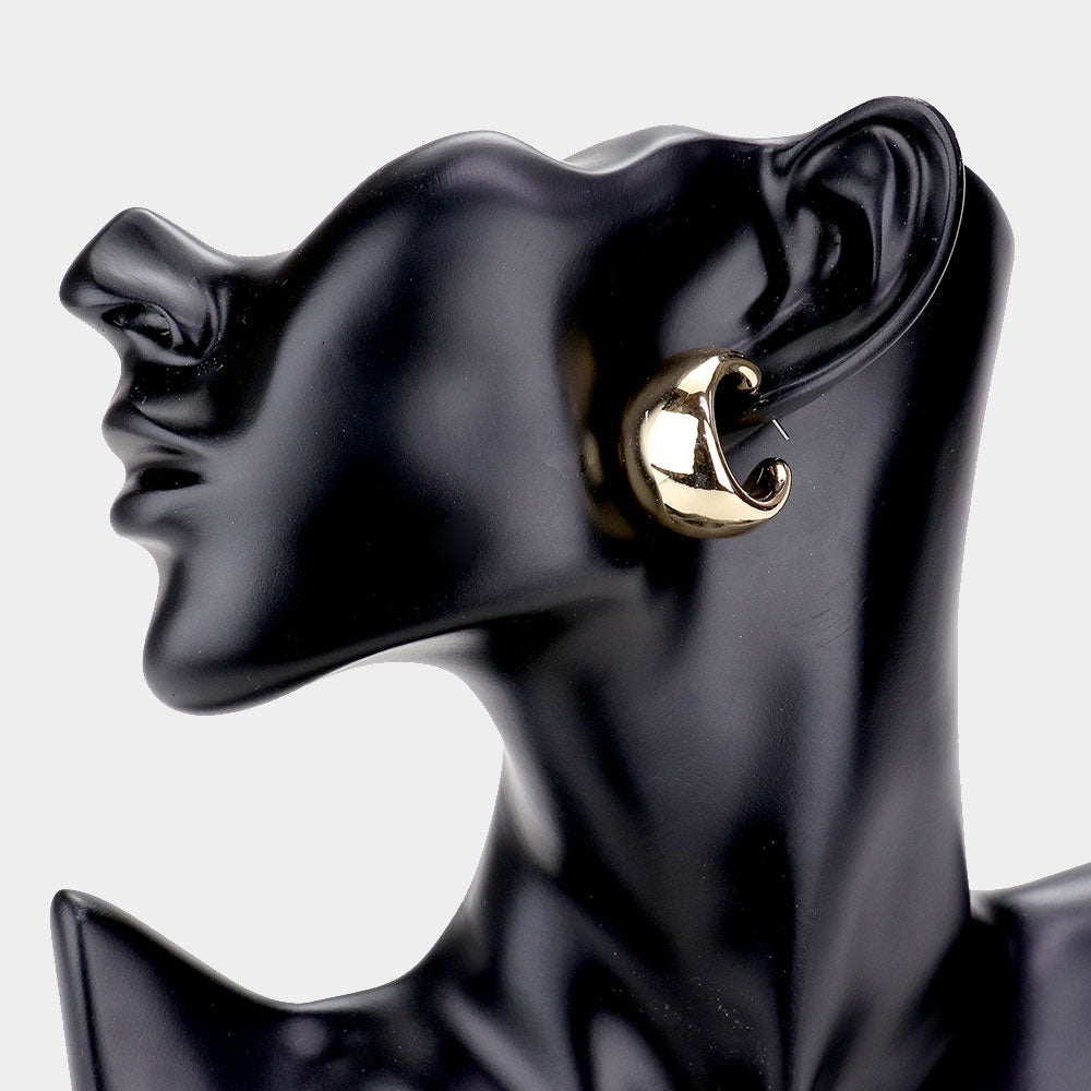 iLLASPARKZ Bold Metal Half Hoop Earrings