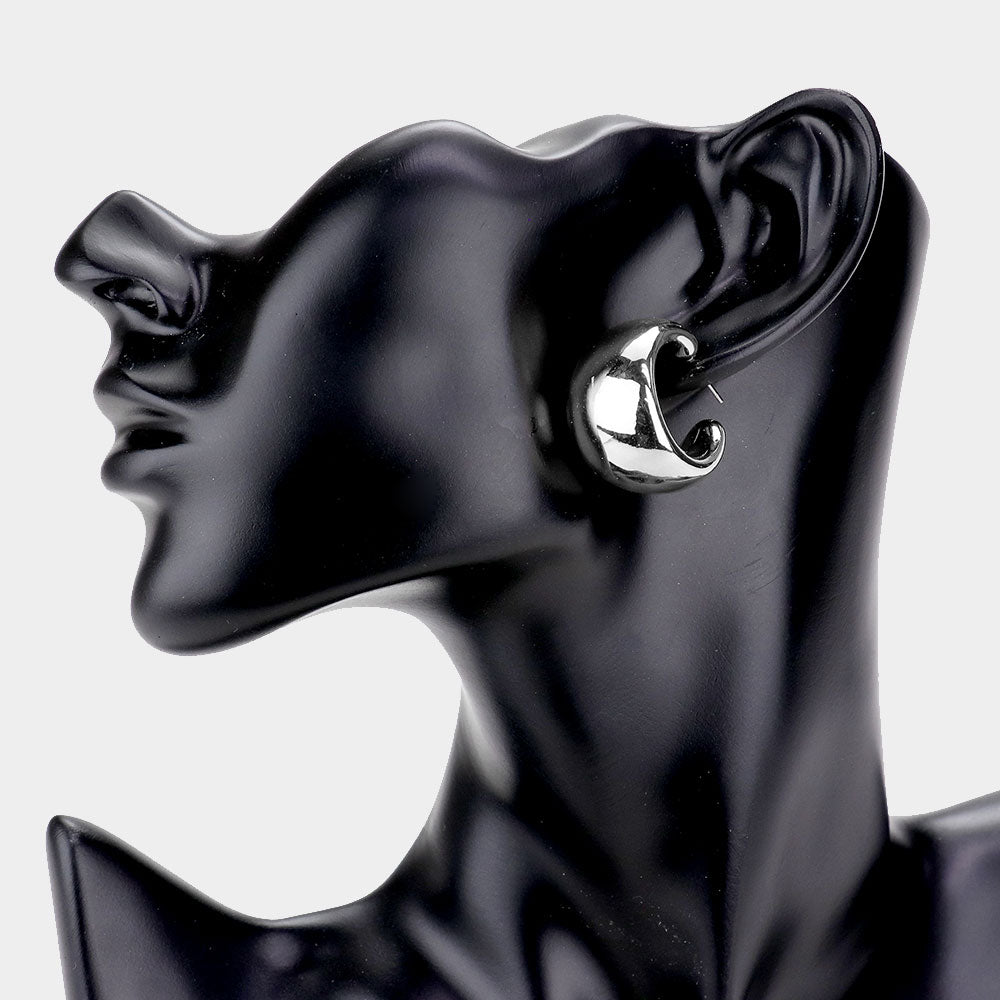 iLLASPARKZ Bold Metal Half Hoop Earrings