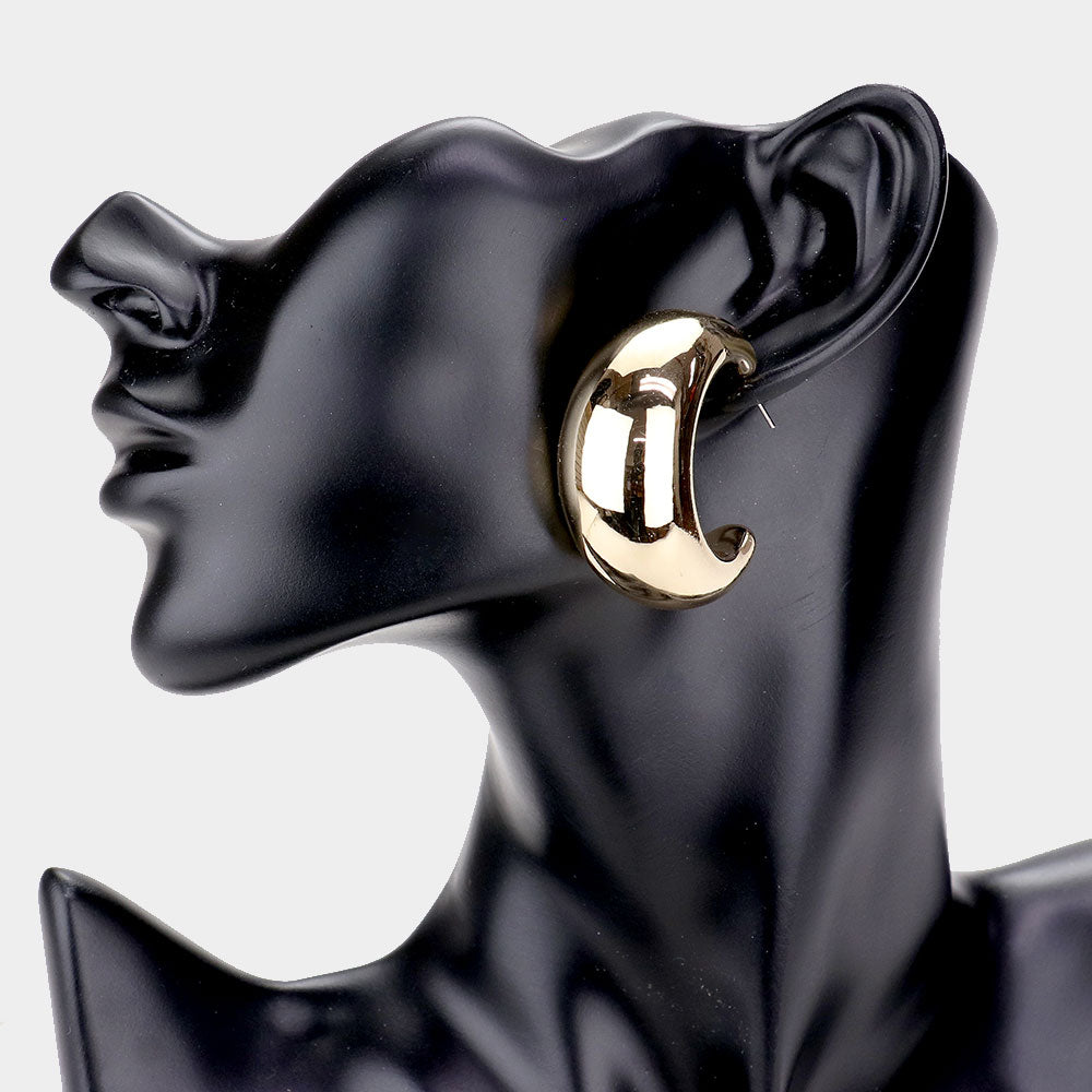 iLLASPARKZ Bold Metal Half Hoop Earrings