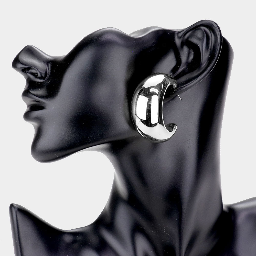 iLLASPARKZ Bold Metal Half Hoop Earrings
