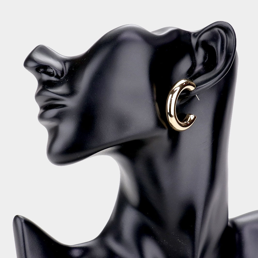 iLLASPARKZ Bold Metal Half Hoop Earrings