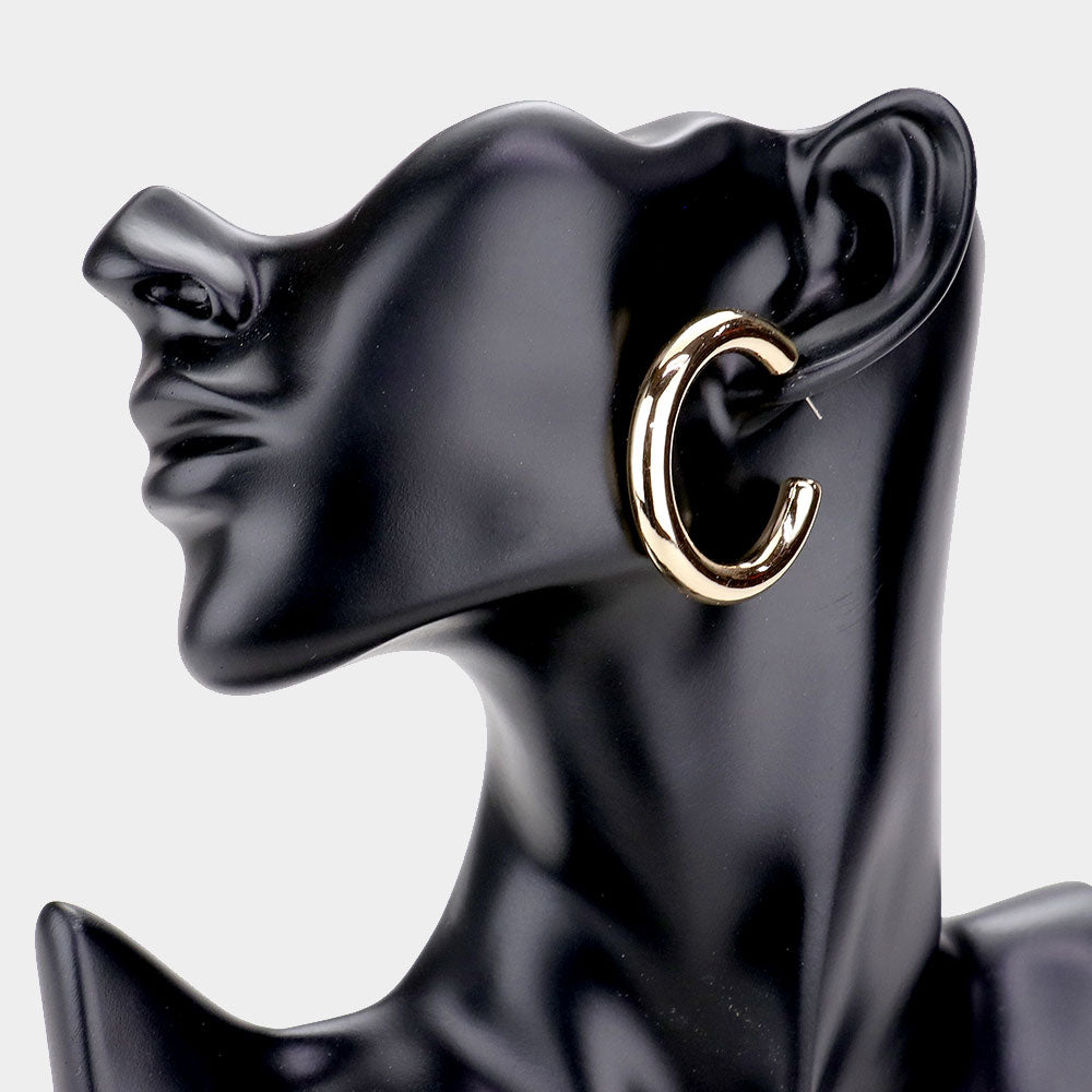 iLLASPARKZ Bold Metal Half Hoop Earrings