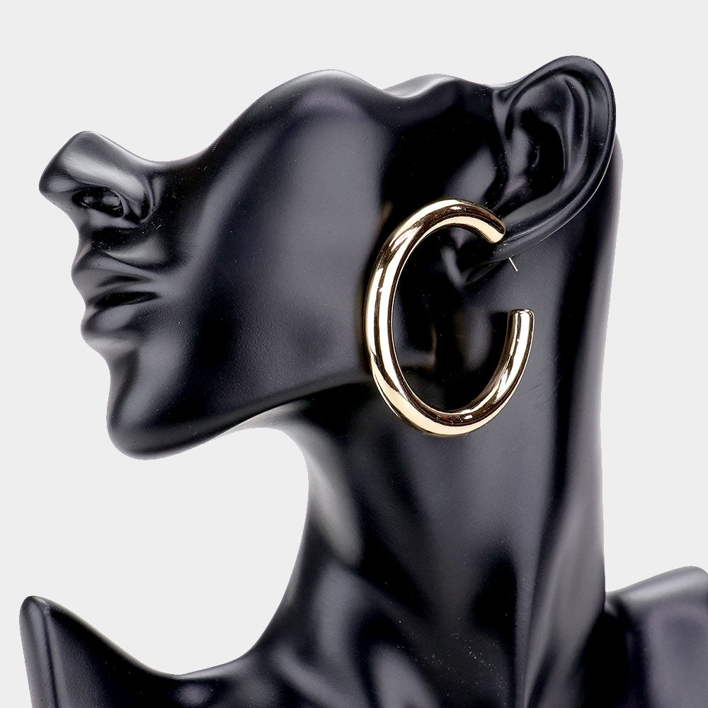 iLLASPARKZ Bold Metal Half Hoop Earrings