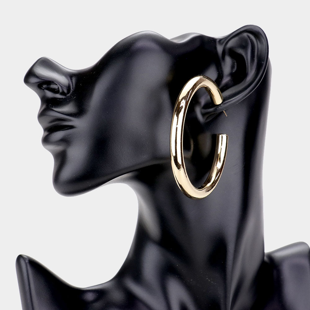 iLLASPARKZ Bold Metal Half Hoop Earrings