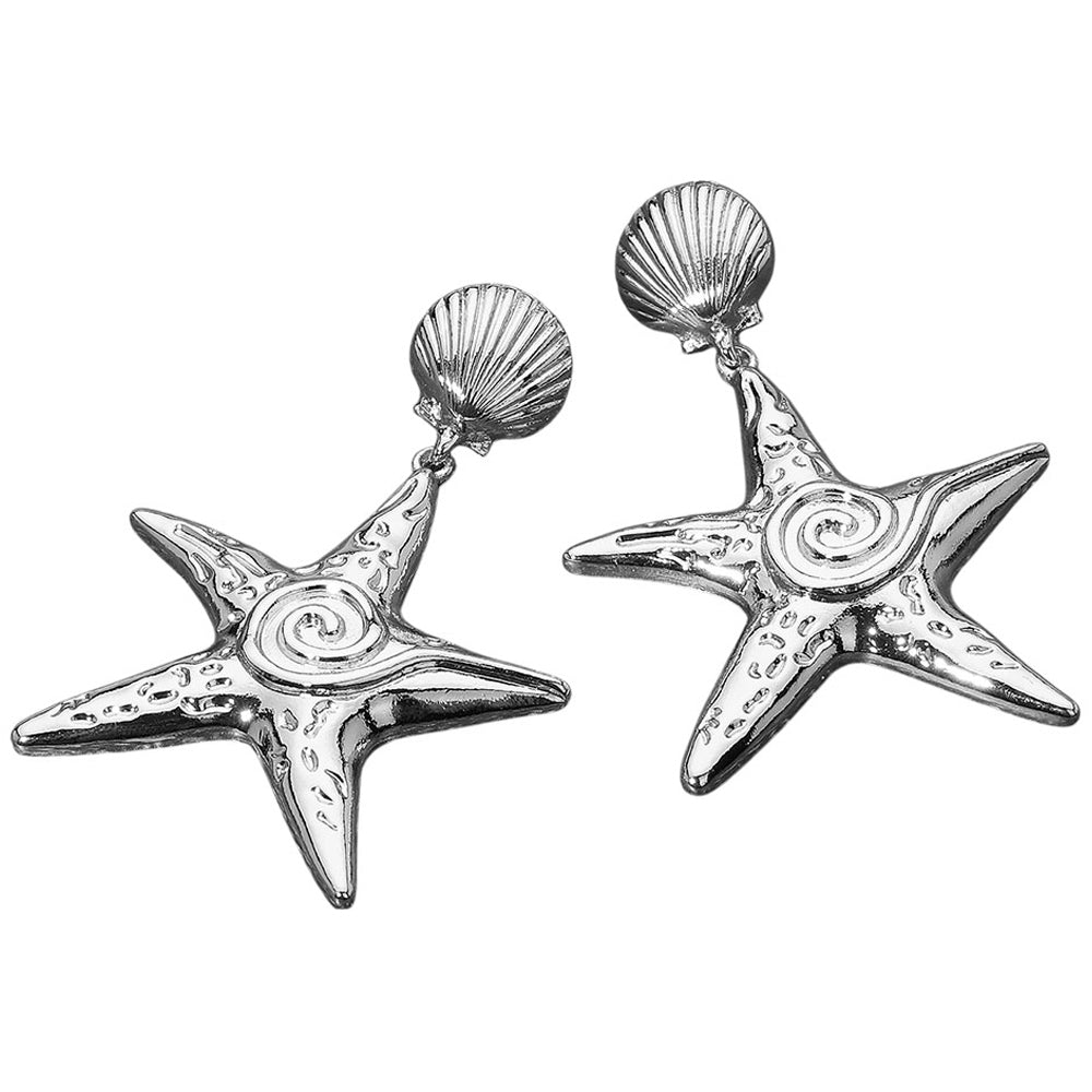 iLLASPARKZ Textured Metal Starfish Dangle Earrings