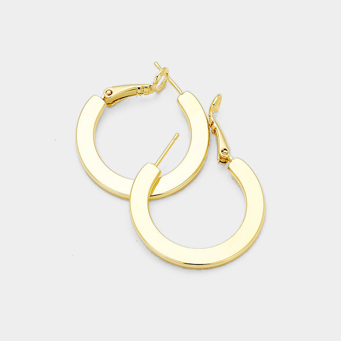 iLLASPARKZ 14K Gold Dipped 1.2 Inch Metal Hoop Earrings