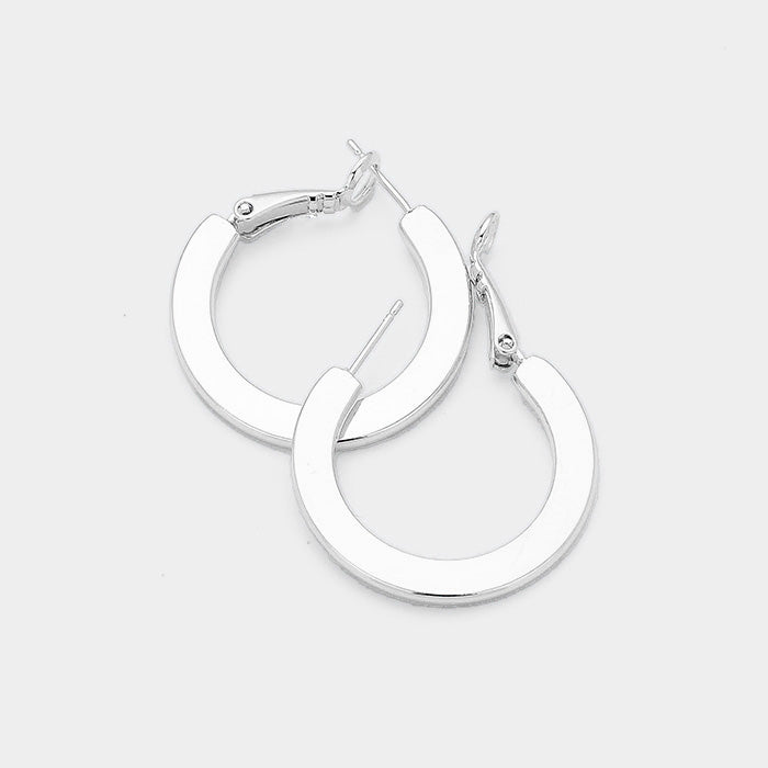 iLLASPARKZ 14K White Gold Dipped 1.2 Inch Metal Hoop Earrings