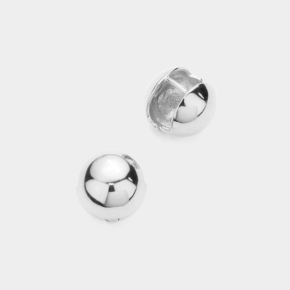 iLLASPARKZ 14K White Gold Dipped 0.5 Inch Metal Huggie Hoop Earrings