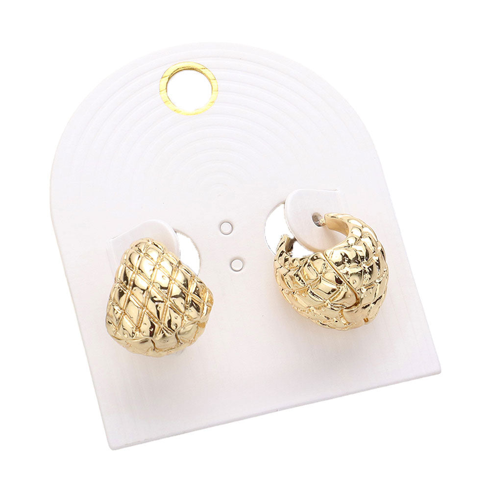 iLLASPARKZ Textured Metal Huggie Hoop Earrings