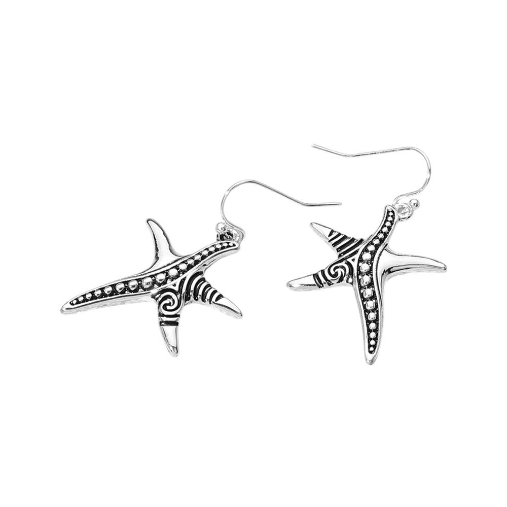 iLLASPARKZ Antique Metal Starfish Dangle Earrings