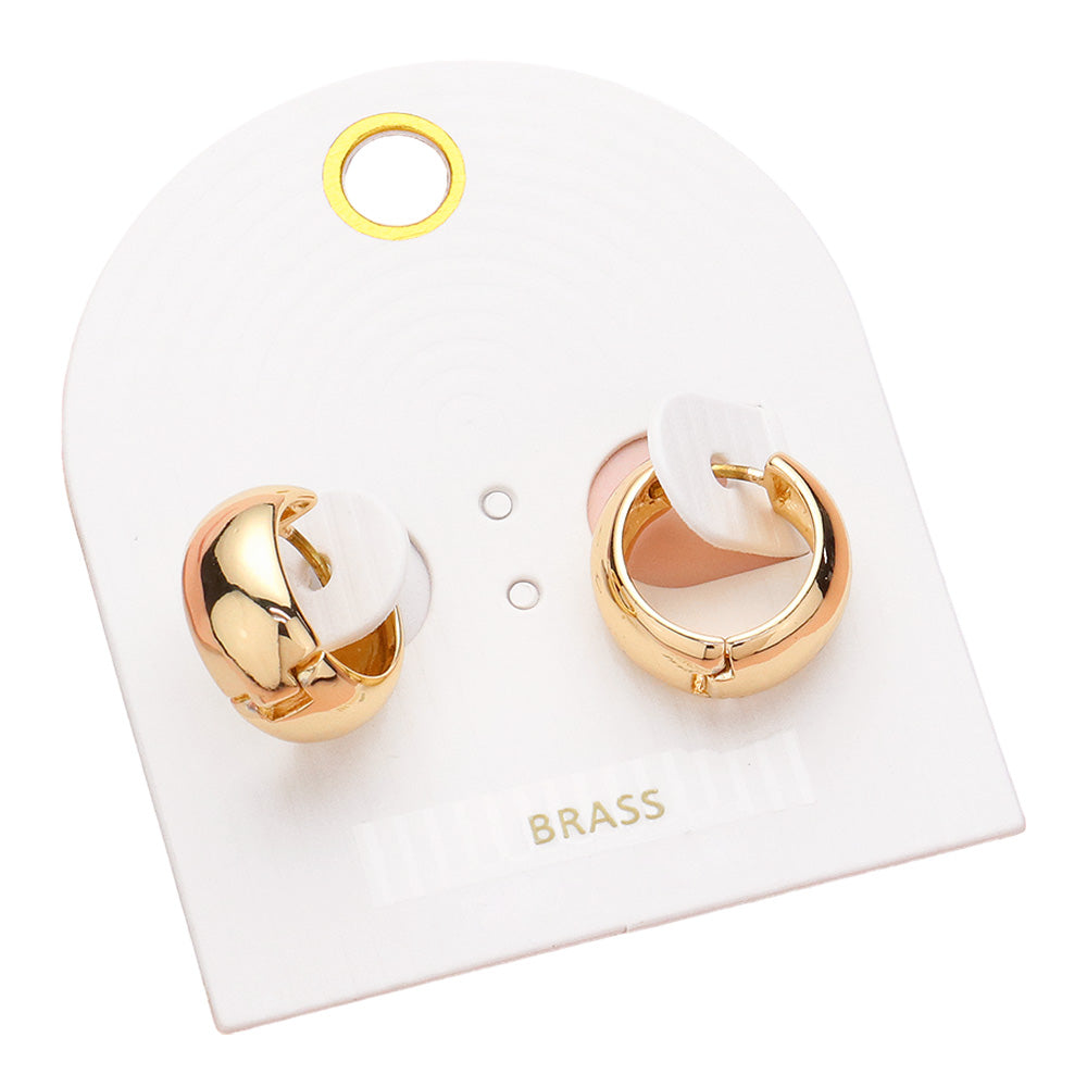 iLLASPARKZ Brass Metal Bold Huggie Hoop Earrings
