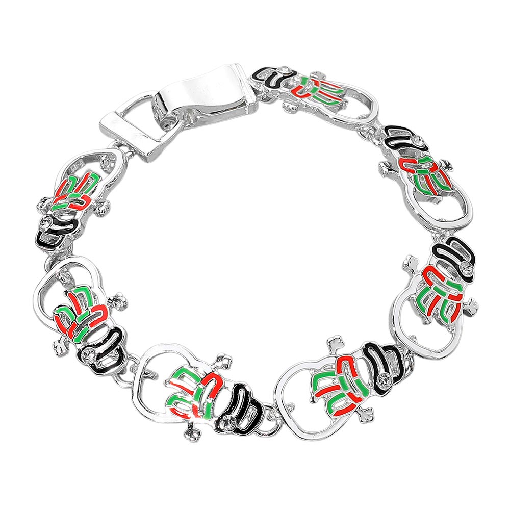 iLLASPARKZ Enamel Christmas Snowman Link Magnetic Bracelet