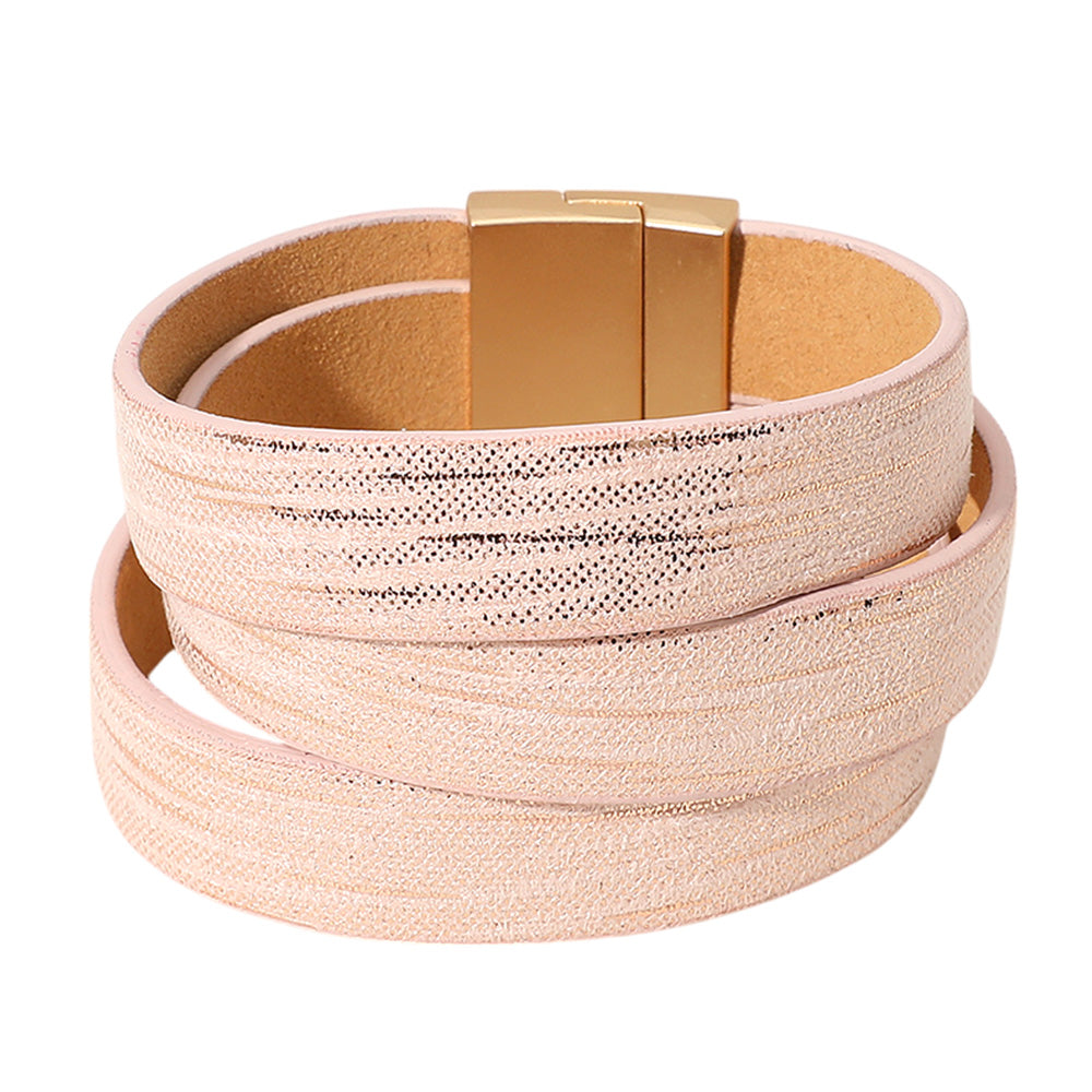 iLLASPARKZ Faux Leather Wrap Magnetic Bracelet