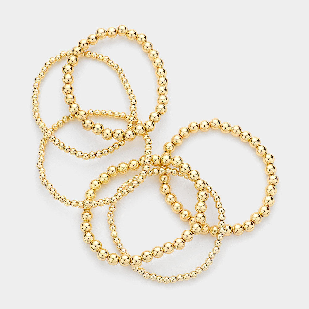 iLLASPARKZ 6PCS - Metal Ball Stretch Bracelets