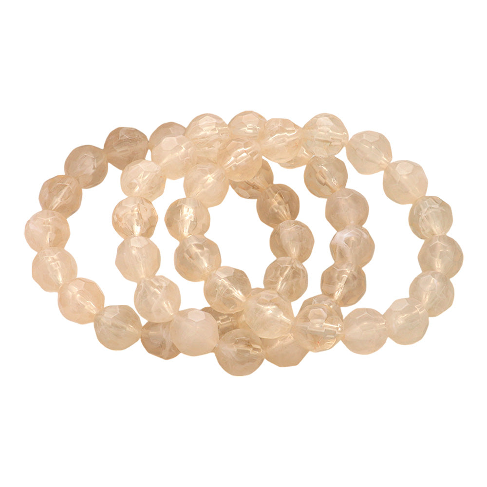 iLLASPARKZ 3PCS - Faceted Beaded Stretch Multi Layered Bracelets