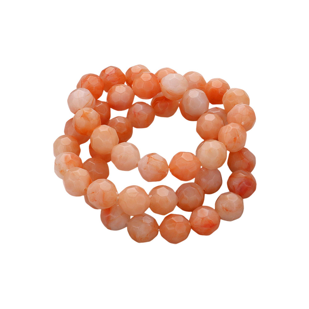 iLLASPARKZ 3PCS - Faceted Beaded Stretch Multi Layered Bracelets