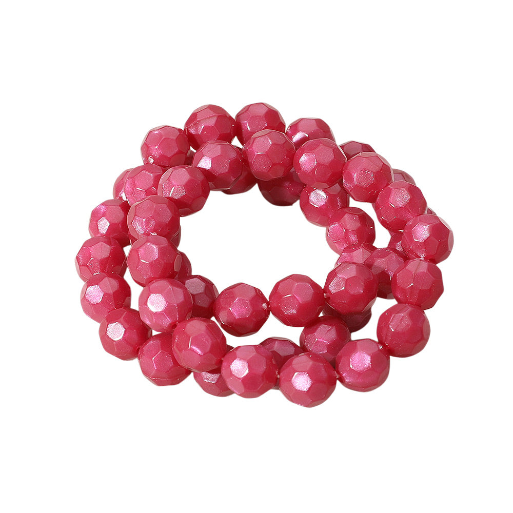 iLLASPARKZ 3PCS - Faceted Beaded Stretch Multi Layered Bracelets