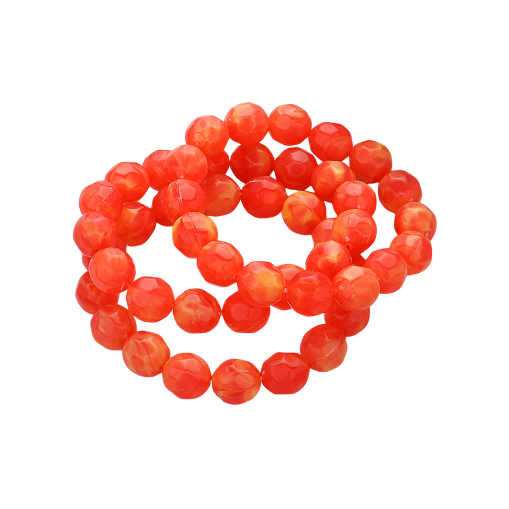 iLLASPARKZ 3PCS - Faceted Beaded Stretch Multi Layered Bracelets