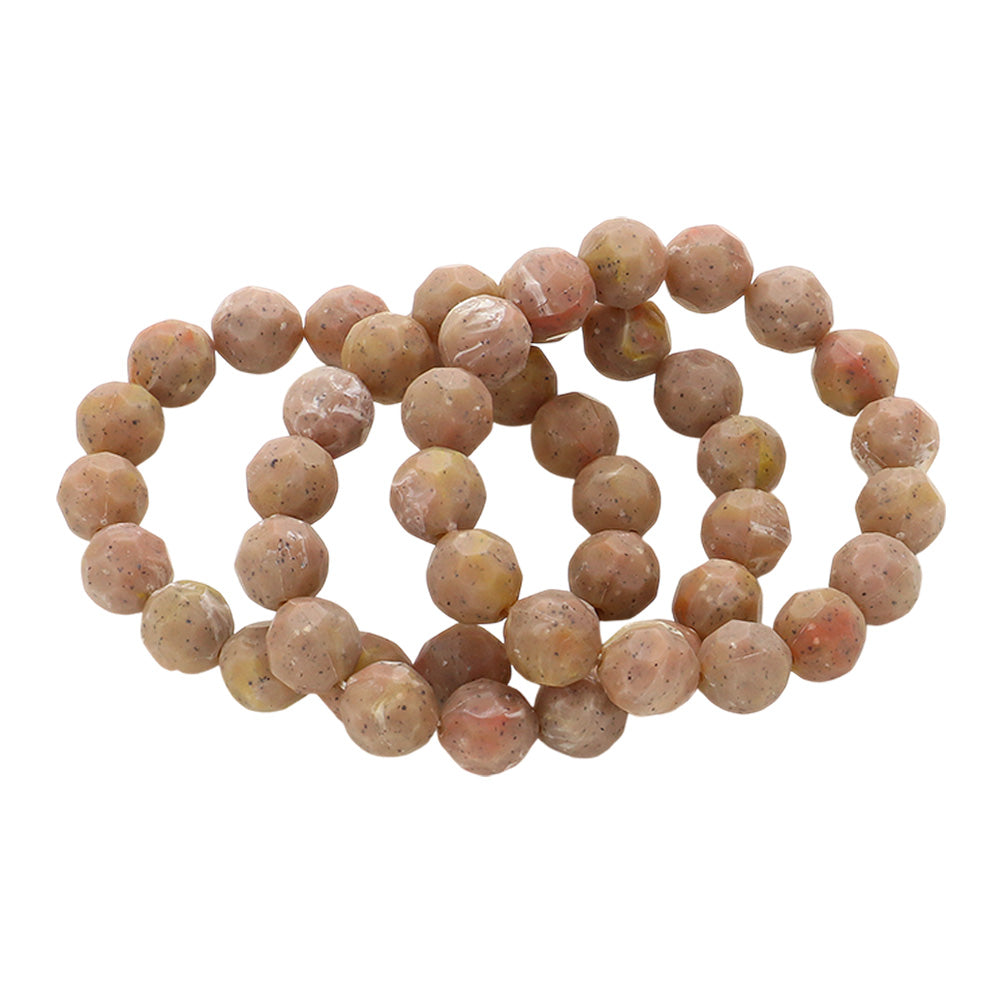 iLLASPARKZ 3PCS - Faceted Beaded Stretch Multi Layered Bracelets