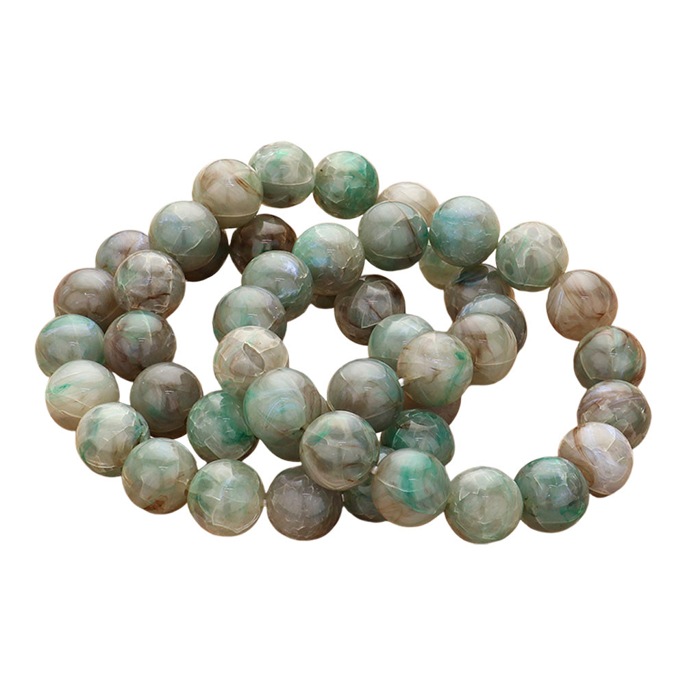 iLLASPARKZ 3PCS - Natural Stone Beaded Stretch Multi Layered Bracelets