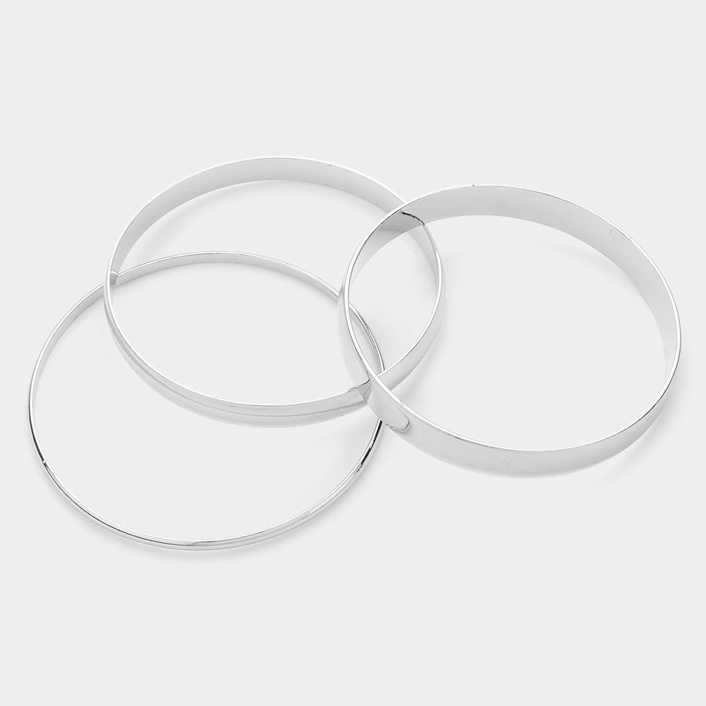 iLLASPARKZ 3PCS - Metal Multi Layered Bangle Bracelets