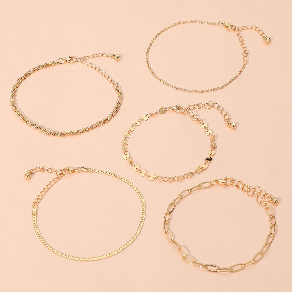 iLLASPARKZ 5PCS - Metal Chain Bracelet Set